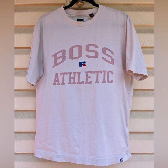 Hugo Boss ivory/cream t-shirt, chest logo, shirt sleeves, size Medium - Picture 2 of 10